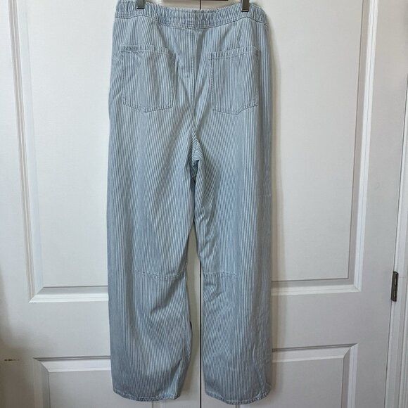 Gap Horseshoe Easy Jeans Womens L Tall Railroad Stripe Drawstring Waist Barrel - Picture 6 of 14